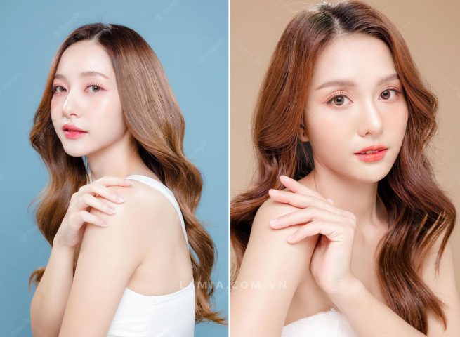 Kiểu tóc nữ mặt dài uốn xoăn nhẹ nhàng và mái thưa bồng bềnh