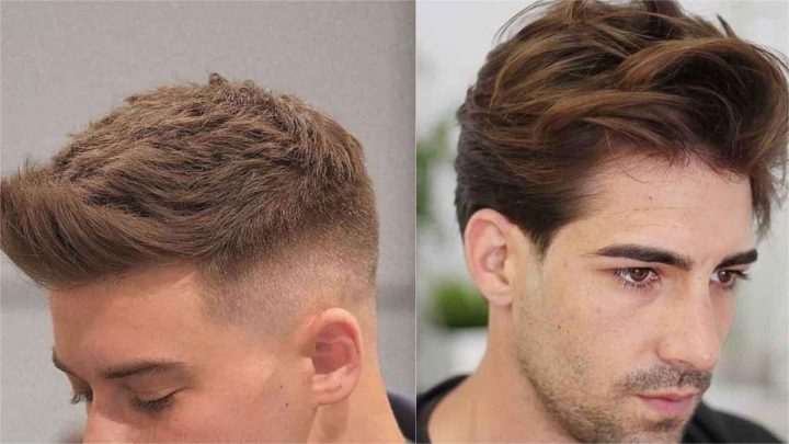 Mô tả một người đàn ông với kiểu tóc short quiff được tạo kiểu bồng bềnh gọn gàng